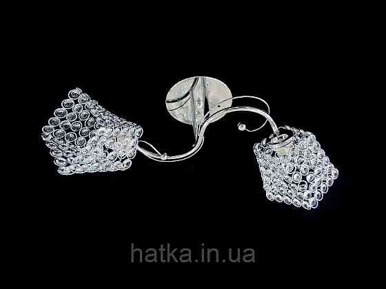 Люстра потолочная на 2 плафона VALESO E27 Хром Металл Стекло 9337B/2 Киев