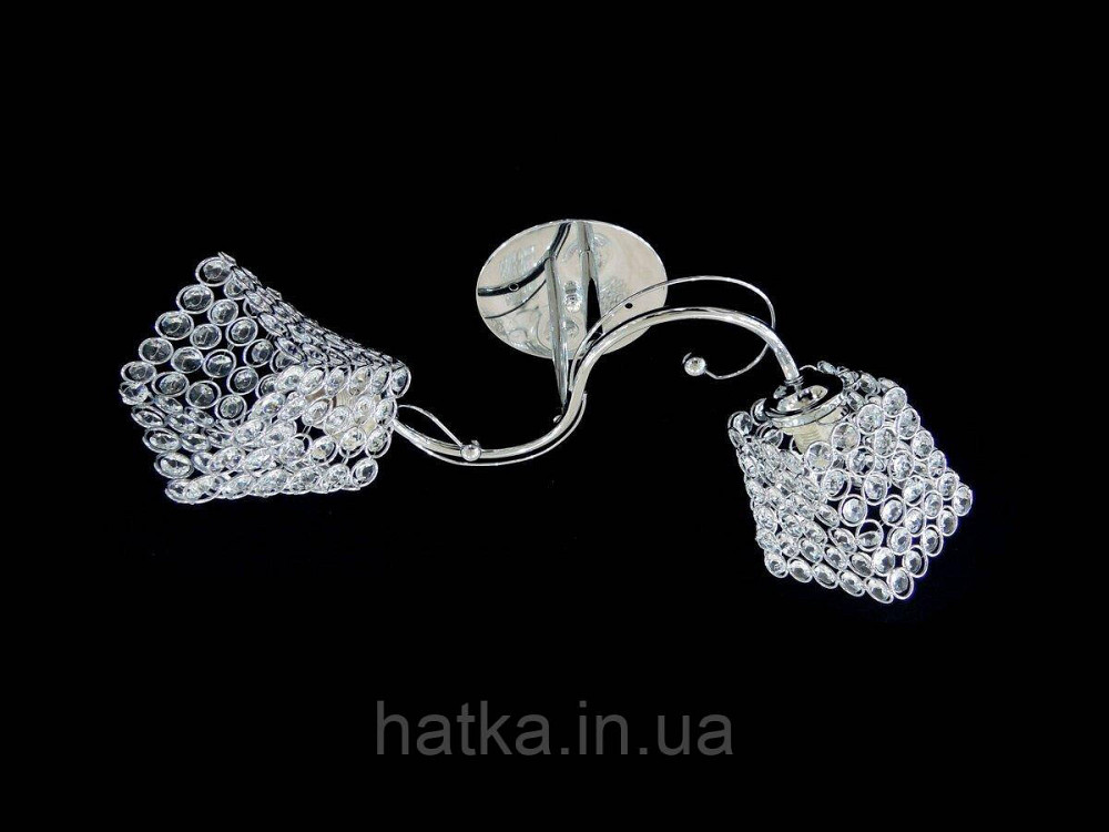 Люстра потолочная на 2 плафона VALESO E27 Хром Металл Стекло 9337B/2 Киев - изображение 1