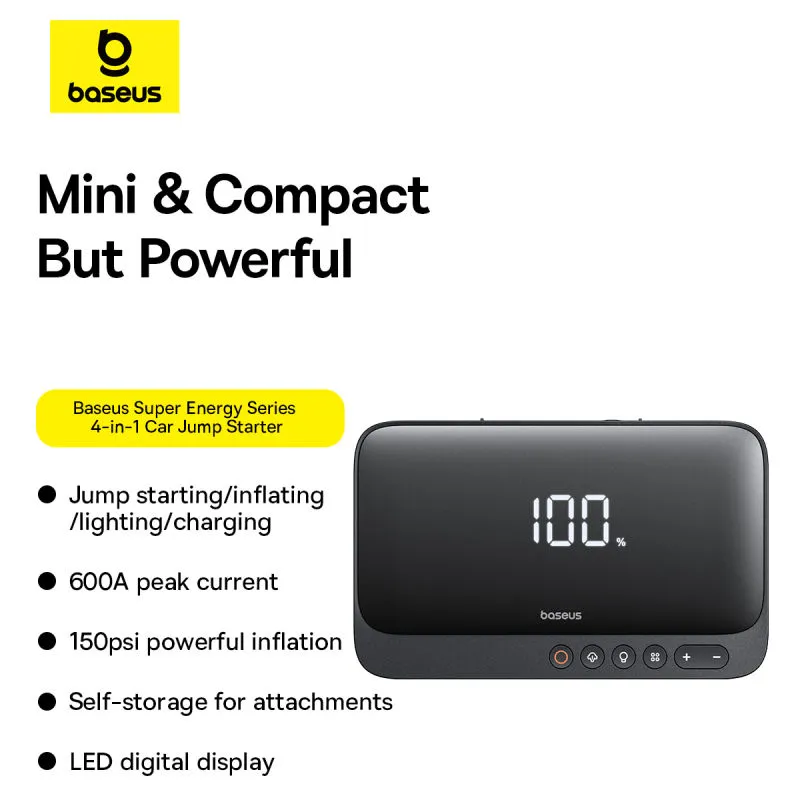 Пуско-зарядний пристрій Baseus 4-в-1 для авто 600A Киев - изображение 2