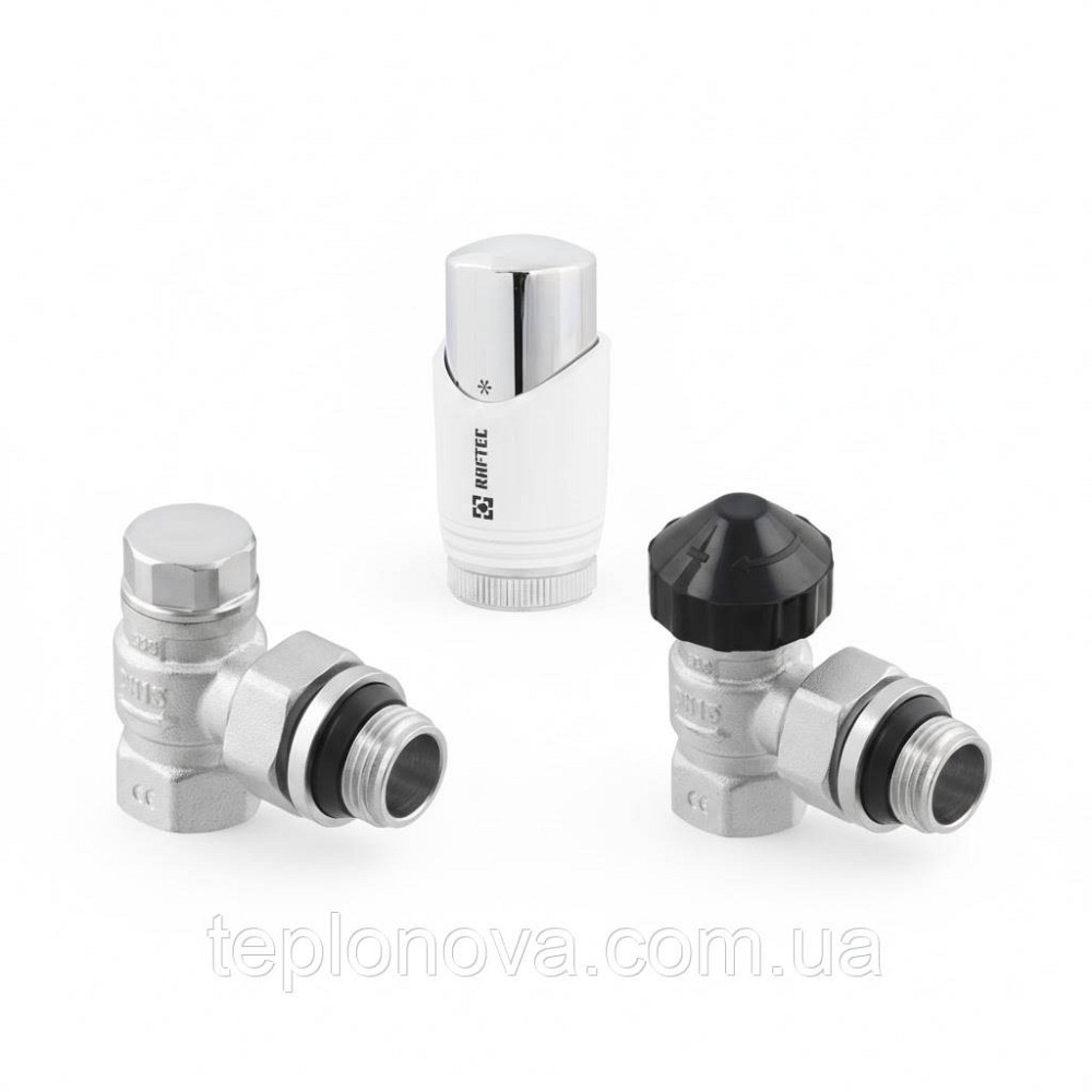 Комплект термостатических клапанов угловой Raftec KTU11 Chrome Черновцы - изображение 1