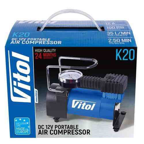 Автомобільний компресор ViTOL K-20 100psi, 12А, 35л, від прикурювача Харків