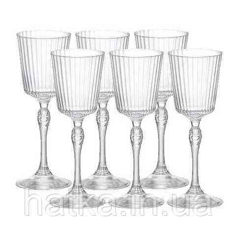 Набір келихів для лікеру горілки 6 шт Італія Bormioli Rocco America'20s 80 мл h — 150 см для дому та ресторанів Київ