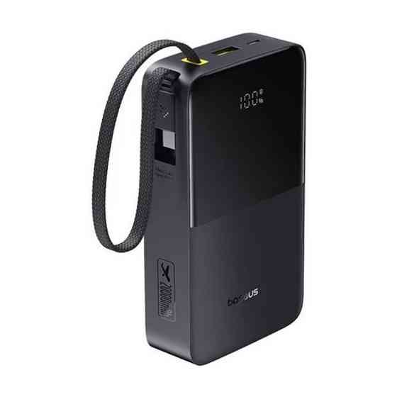 Зовнішній акумулятор Baseus EnerFill FC51 Bipow2 Pro Digital Display Power Bank with Built-in Cable 20000mAh 22.5W Cosmic Black Київ