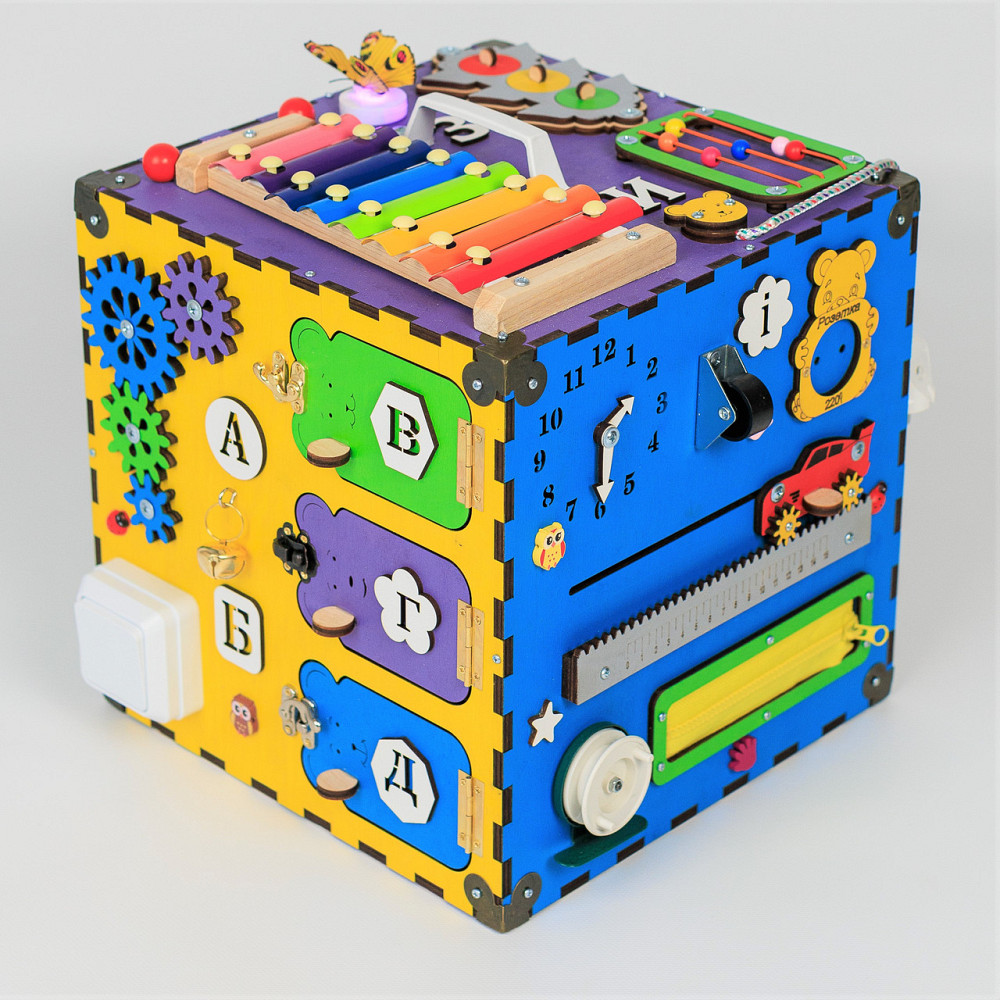 Бизиборд бизикуб 30см Развивающая игрушка детский большой натуральный деревянный Бизиборд бизикуб детский для мальчика и девочки Тернополь - изображение 11