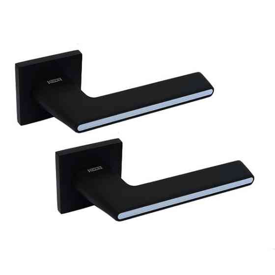 Ручка для дверей квадратной розетке Кедр Ультра 21.190 MBP/WH черный матовый с белой вставкой Киев