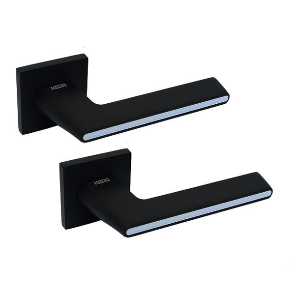 Ручка для дверей на квадратній розетці Кедр Ультра 21.190 MBP/WH чорний матовий з білою вставкою Київ - фото 1