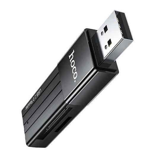USB-хаб HOCO HB20 Mindful 2-in-1card reader(USB2.0) Black Одесса