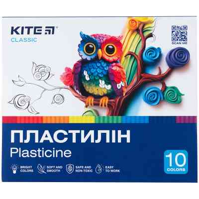 Пластилін Kite Classic 10 кольорів, 200 г (K-084) Вінниця