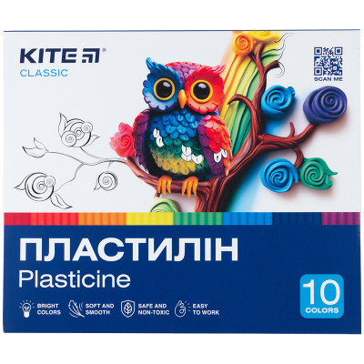 Пластилін Kite Classic 10 кольорів, 200 г (K-084) Вінниця - фото 1