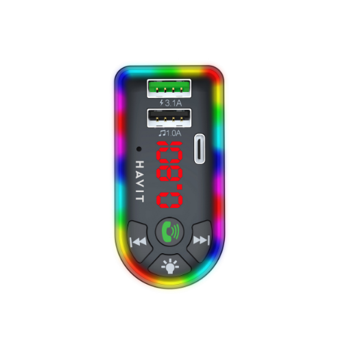 FM-модулятор беспроводной 2USB/Type-C/Micro SD черный Havit HV-FM813BT Житомир