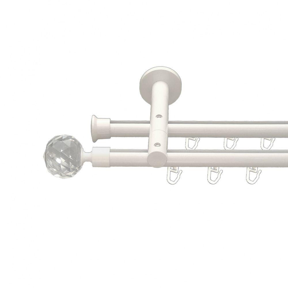 Карниз Orvit Люміера металевий дворядний реверсивний профільна труба  Арктіс 19\19 мм 160 см (00-00013264) Львів - фото 1