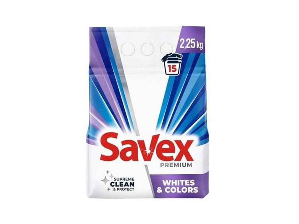 Пральний порошок 2,25кг авт Supreme clean protect Premium Whites Colors ТМ SAVEX Київ - фото 1