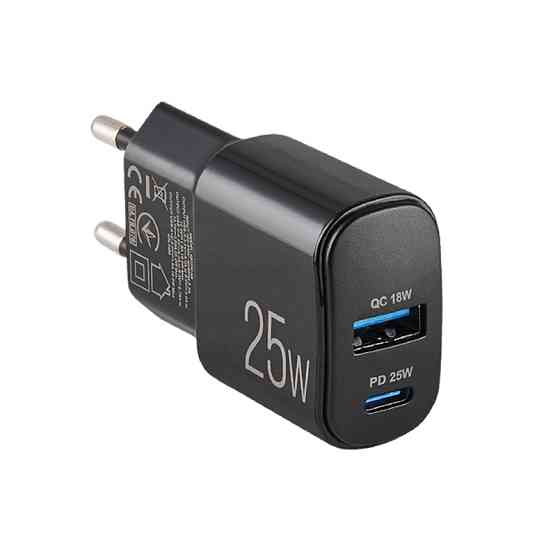 Сетевое зарядное устройство Brevia ePower PD25W USB-C+USB-A черный Львов