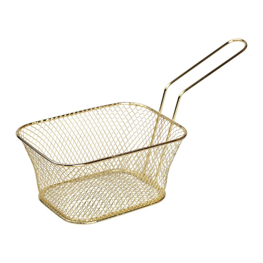Корзина сервировочная для картофеля фри и снеков 14×10×6 см  Золото HP-19-9-G Киев - изображение 1