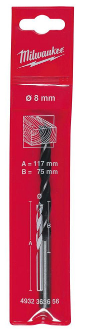 Свердло по дереву триточкове MILWAUKEE, діаметр 8х117мм Одеса - фото 2