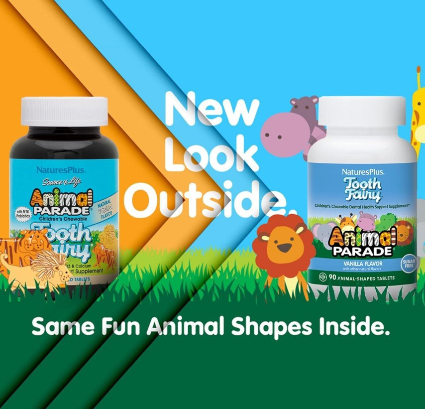 Пробіотики для дітей Nature's Plus Animal Parade Tooth Fairy Probiotic 90 таб Ваніль Київ - фото 3