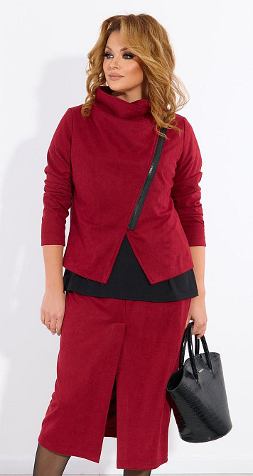 Стильний замшевий костюм зі спідницею (52) Київ - фото 1