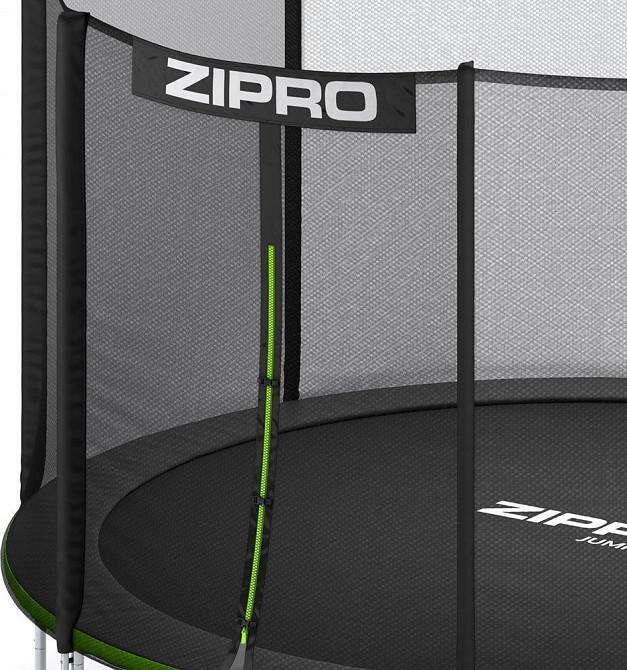 Батут Zipro Jump Pro с внешней сеткой 6 футов 183 см черно-зеленый Киев - изображение 2