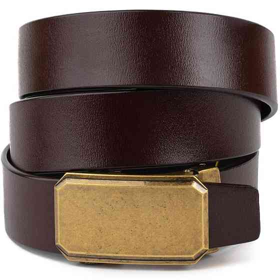 Ремінь чоловічий c латунною пряжкою Vintage 20276 Коричневий Київ