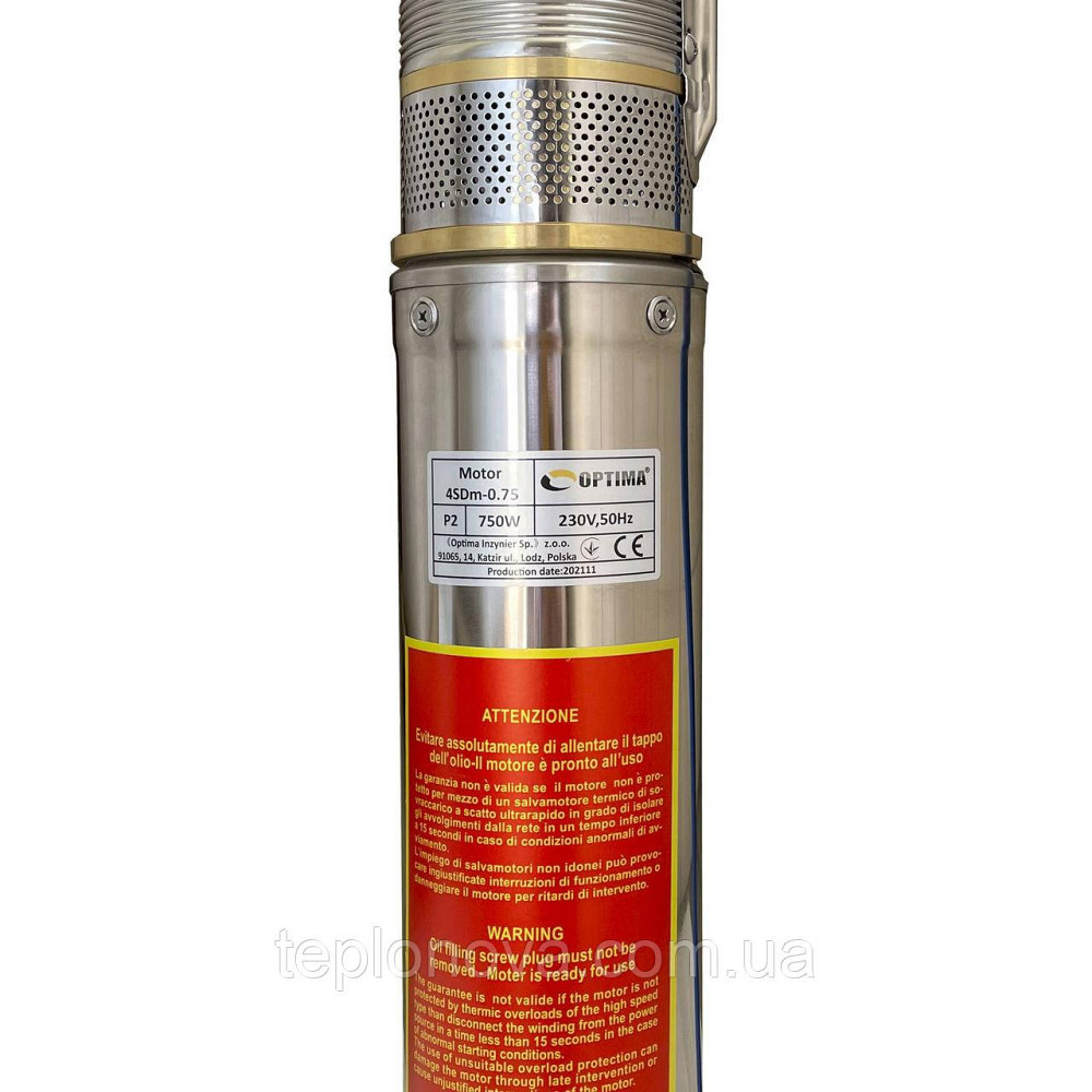Насос скважинный с повышенной уст-тью к песку  OPTIMA  4SDm3/11 0,75 кВт 80м + пульт+кабель 1,5м NEW Черновцы - изображение 3