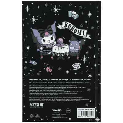 Блокнот Kite А6 Kuromi, твердая обложка, 80 листов, клетка (HK24-199-1) Винница