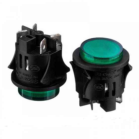 Натискна Кнопка PS-18-16, OFF-ON, 220V, зелений Полтава