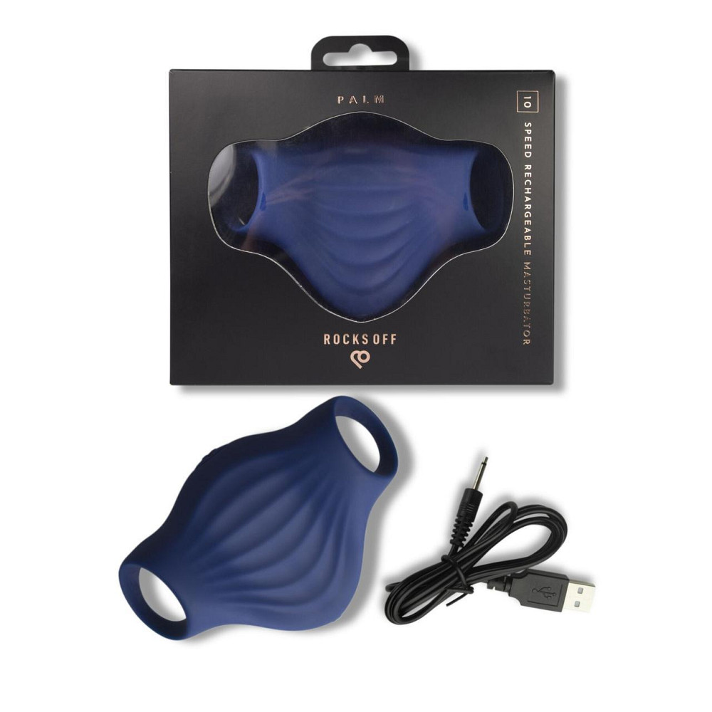Мастурбатор Rocks Off Palm Blue, петли для пальцев, 10 режимов Sex Aura Киев - изображение 6