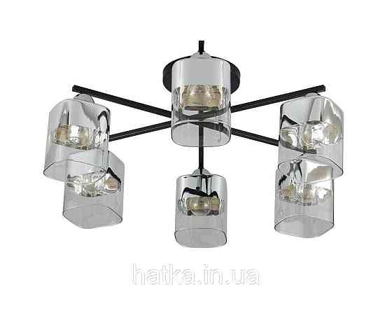 Люстра стельова Sirius 07275/6 Matte Black+CR на 6 плафонiв Київ