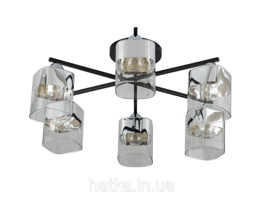 Люстра стельова Sirius 07275/6 Matte Black+CR на 6 плафонiв Київ - фото 2