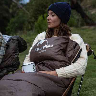 Спальний мішок Naturehike з капюшоном U250S NH20MSD07 (0°C) правий, коричневий (6927595769294-R) Вінниця