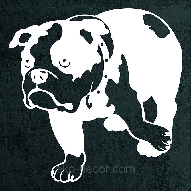 Декоративное настенное Панно «Бульдог» , Декор на стену 90*90 см, Белый Киев - изображение 6