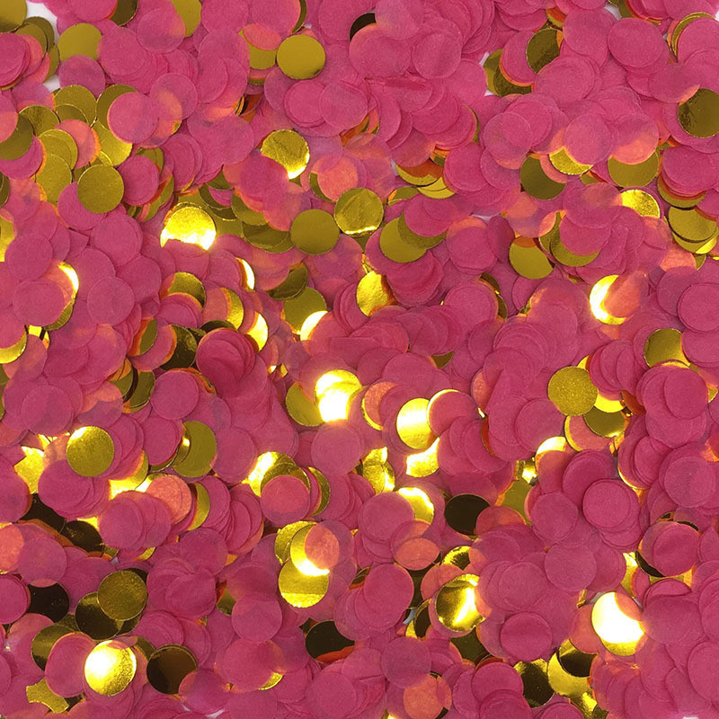 Конфетти в шарики кружочки из бумаги 10 г 1 см розово-золотистый Киев - изображение 1