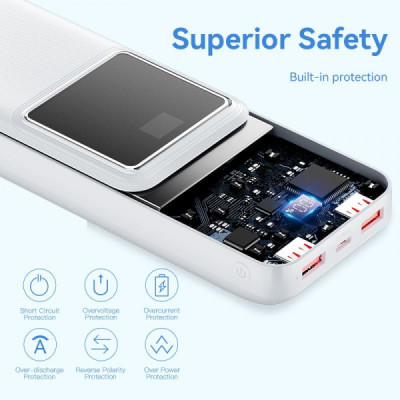 Батарея универсальная Vention 20000mAh 22.5W 3A, PD, QC/3.0, LED Display, White (FHLW0) Винница - изображение 7