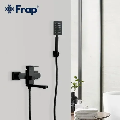Смеситель для ванны с душевым гарнитуром Frap F32802-6 черный Киев - изображение 2