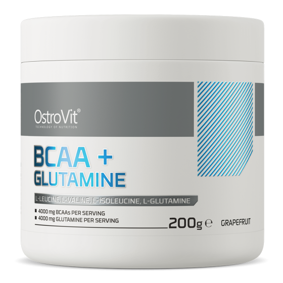 Амінокислотний комплекс Ostrovit BCAA + Glutamine 200 г, grapefruit Луцьк
