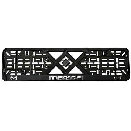 Рамка номерного знаку хром надпис Mazda пластик чорна 1шт Київ