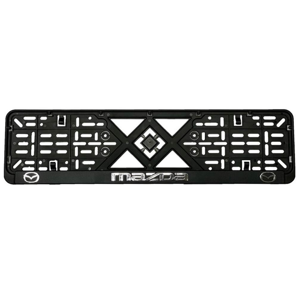 Рамка номерного знаку хром надпис Mazda пластик чорна 1шт Київ - фото 1