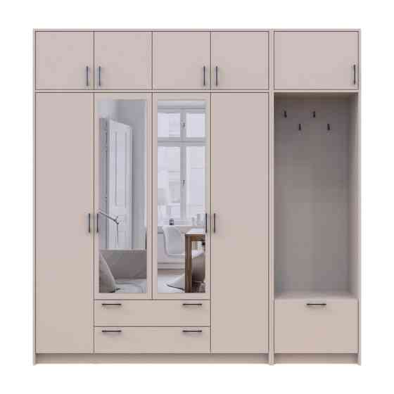 Шкаф для одежды Doros Ронди с вешалкой, зеркалом и антресолью Кашемир 4 ДСП 220х52х236 (42005405) (DRS-012225) Львов