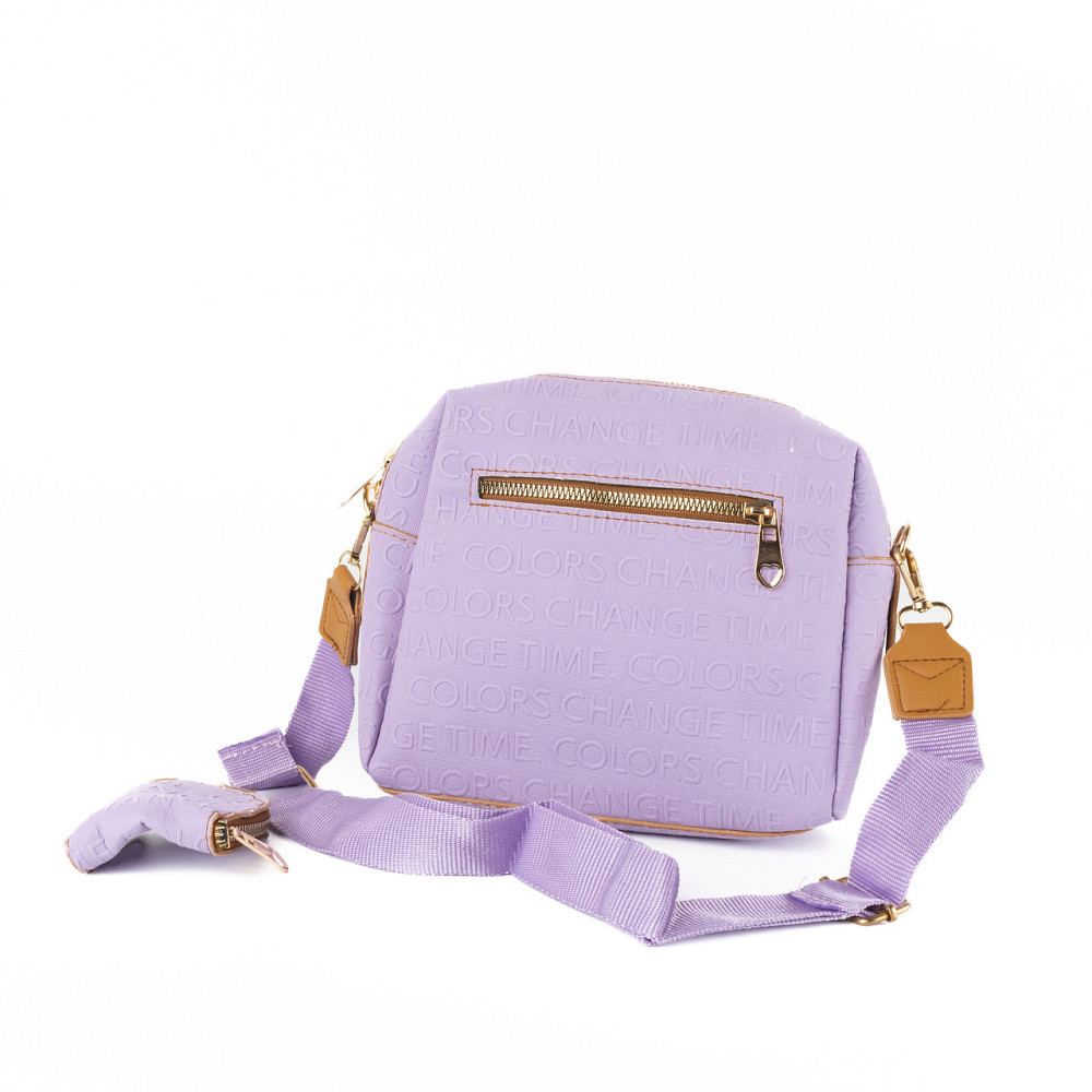 Сумка женская на молнии через плечо с плечевым ремешком и маленьким кошелечком, Сиреневый Каменец-Подольский - изображение 2