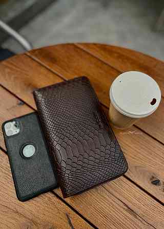 Коричневий гаманець-клатч на блискавці з блоком під картки із натуральної шкіри Marco Coverna MC086-5901С Кам'янське