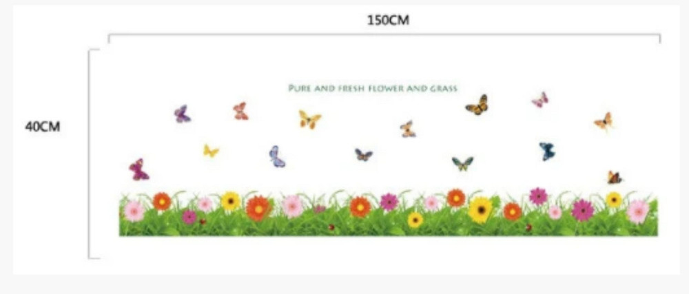 Наклейка для декора стены Цветочный плинтус Киев - изображение 3