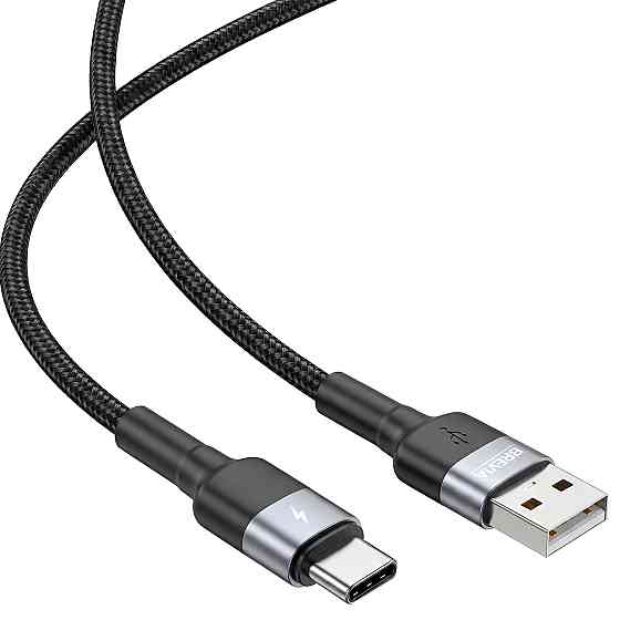 Кабель Brevia USB to Type-C 2,4А 1м, чорний ZIP (53100BUCZ1) Львів