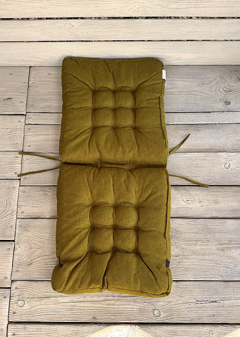 Подушка для стільців (50x120х8 см) подвійна Decorator Мальмо колір мустард 84-126 Київ - фото 3