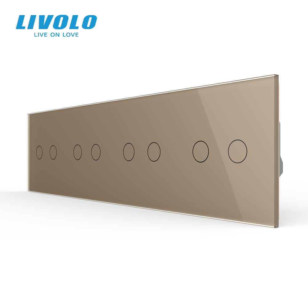 LIVOLO Сенсорний вимикач 8 сенсорів (2-2-2-2) Livolo золото скло (VL-C708-13) Коломыя - изображение 1