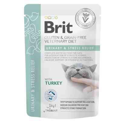 Вологий корм для кішок Brit GF VetDiets Urinary and Stress Relief з індичкою (8595602566723) Вінниця