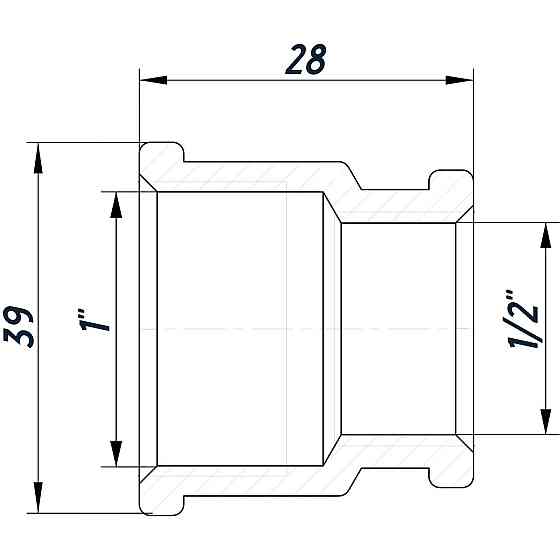Муфта редукційна 1″х1/2″ВВ нержавіюча SM531S OPTIMUM (000031513) Київ