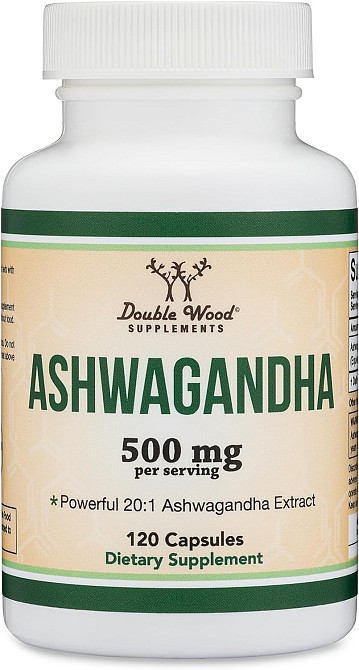 Екстракт ашваганди Double Wood Supplements Ashwagandha 20:1 Extract 500 mg 120 capsules Луцьк - фото 1