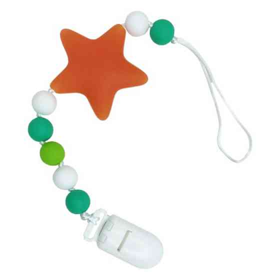 Ланцюжок для пустушки "Зірка" MGZ-0512(Orange) силіконовий Вінниця