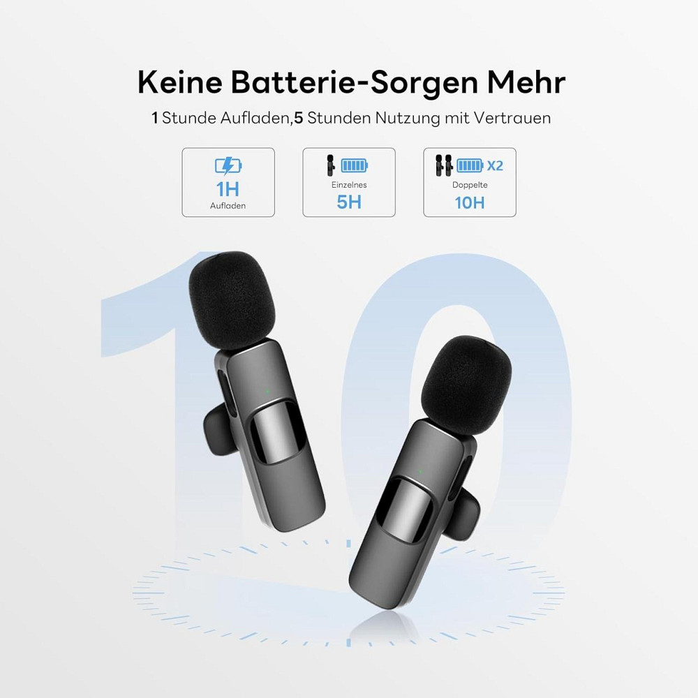 Комплект беспроводных петличных микрофонов Qhot, 2 шт., для iPhone Lightning и Android USB-C, Plug & Play, шумоподавление Киев - изображение 12