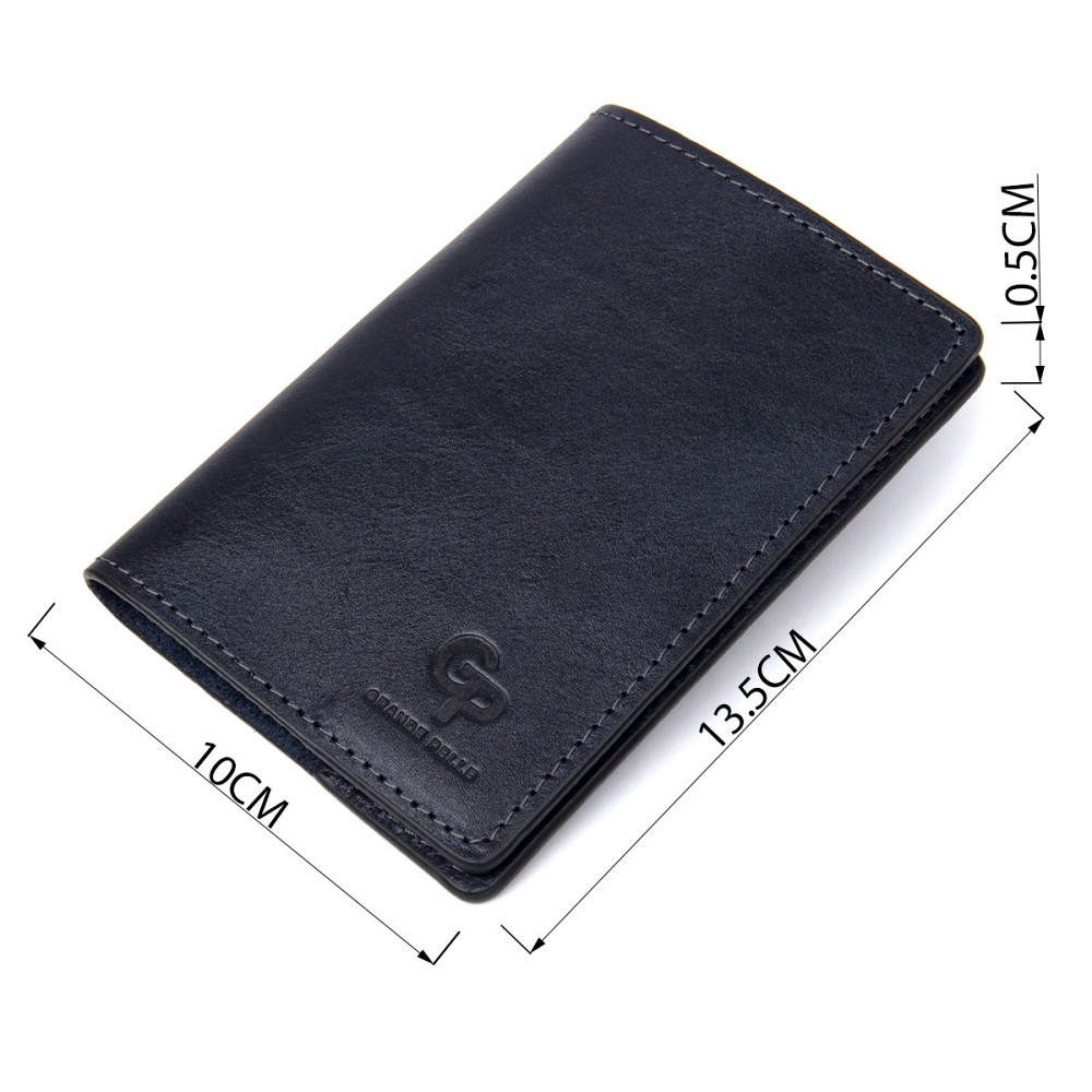 Універсальна шкіряна обкладинка на паспорт GRANDE PELLE 11479 Темно-синій Київ - фото 7